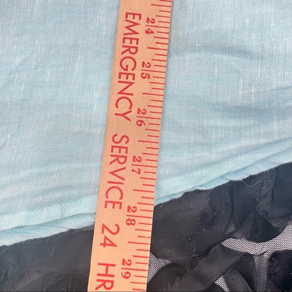 EUC Onia Mens Turquoise Mandarin Collar Linen Button Up Shirt SZ M Casual Preppy - Picture 8 of 11